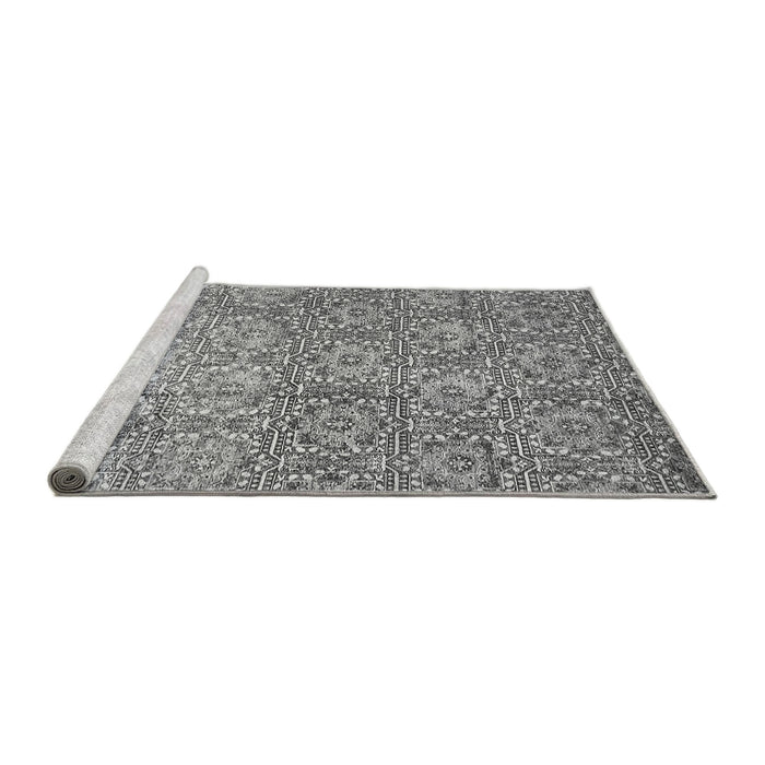 Sideview of Machine Washable Abstract Gray Modern Rug, wshabs483gry