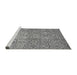 Sideview of Machine Washable Abstract Gray Modern Rug, wshabs483gry