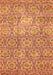 Machine Washable Abstract Orange Modern Area Rugs, wshabs483org