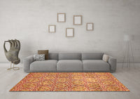 Machine Washable Abstract Orange Modern Rug, wshabs483org