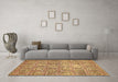 Machine Washable Abstract Brown Modern Rug in a Living Room,, wshabs483brn