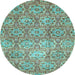 Round Machine Washable Abstract Light Blue Modern Rug, wshabs483lblu