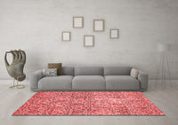 Machine Washable Abstract Red Modern Rug, wshabs483red