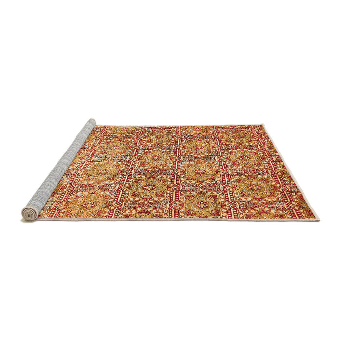 Sideview of Machine Washable Abstract Orange Modern Area Rugs, wshabs483org