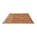 Sideview of Machine Washable Abstract Orange Modern Area Rugs, wshabs483org