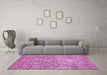 Machine Washable Abstract Purple Modern Area Rugs in a Living Room, wshabs483pur