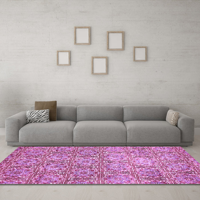 Machine Washable Abstract Purple Modern Area Rugs in a Living Room, wshabs483pur