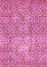 Machine Washable Abstract Pink Modern Rug, wshabs483pnk