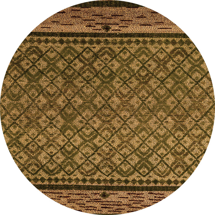 Round Abstract Orange Modern Rug, abs4840org