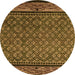 Round Abstract Orange Modern Rug, abs4840org