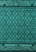 Machine Washable Abstract Turquoise Modern Area Rugs, wshabs4840turq