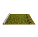 Sideview of Machine Washable Abstract Yellow Modern Rug, wshabs4840yw