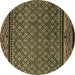 Round Abstract Brown Modern Rug, abs4840brn