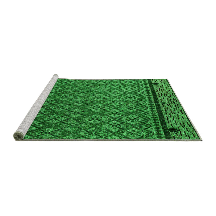 Sideview of Machine Washable Abstract Green Modern Area Rugs, wshabs4840grn