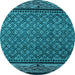 Round Machine Washable Abstract Light Blue Modern Rug, wshabs4840lblu