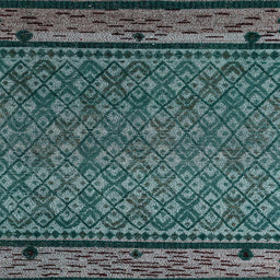 Square Machine Washable Abstract Cadet Blue Green Rug, wshabs4840