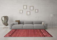 Machine Washable Abstract Red Modern Rug, wshabs4840red