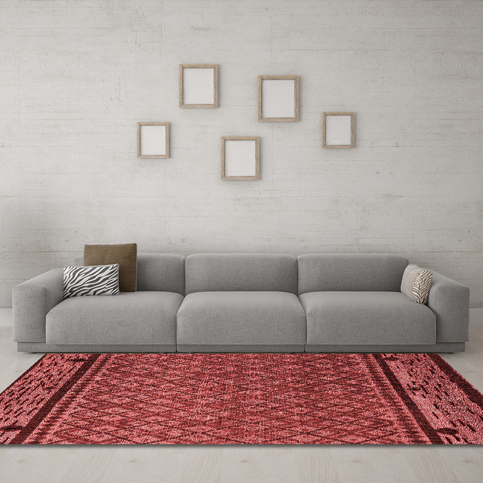 Modern Red Washable Rugs