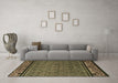 Machine Washable Abstract Brown Modern Rug in a Living Room,, wshabs4840brn