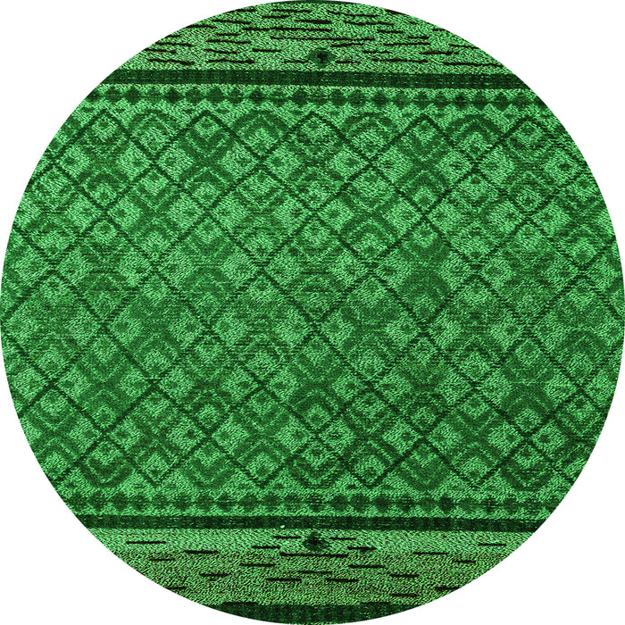 Round Machine Washable Abstract Green Modern Area Rugs, wshabs4840grn
