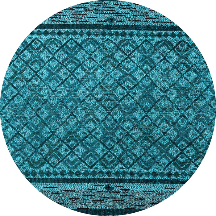 Round Abstract Light Blue Modern Rug, abs4840lblu