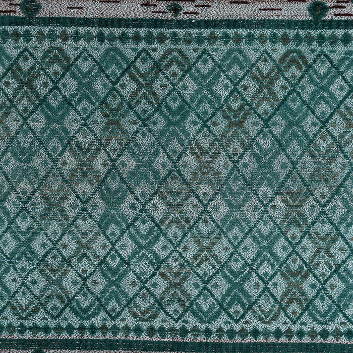 Machine Washable Abstract Cadet Blue Green Rug, wshabs4840