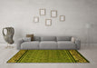 Machine Washable Abstract Yellow Modern Rug in a Living Room, wshabs4840yw