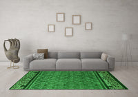 Machine Washable Abstract Green Modern Rug, wshabs4840grn