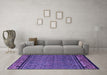 Machine Washable Abstract Purple Modern Area Rugs in a Living Room, wshabs4840pur