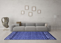 Machine Washable Abstract Blue Modern Rug, wshabs4840blu