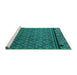 Sideview of Machine Washable Abstract Turquoise Modern Area Rugs, wshabs4840turq