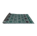 Sideview of Abstract Deep Teal Green Modern Rug, abs4841