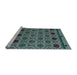 Sideview of Machine Washable Abstract Deep Teal Green Rug, wshabs4841