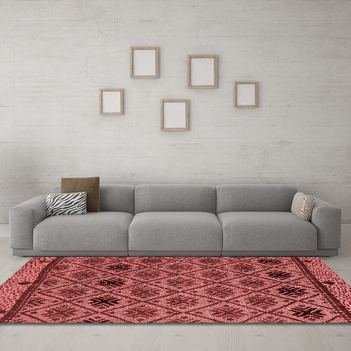 Modern Red Washable Rugs