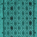 Square Abstract Turquoise Modern Rug, abs4841turq