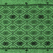 Square Machine Washable Abstract Emerald Green Modern Area Rugs, wshabs4841emgrn