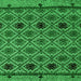 Square Machine Washable Abstract Green Modern Area Rugs, wshabs4841grn