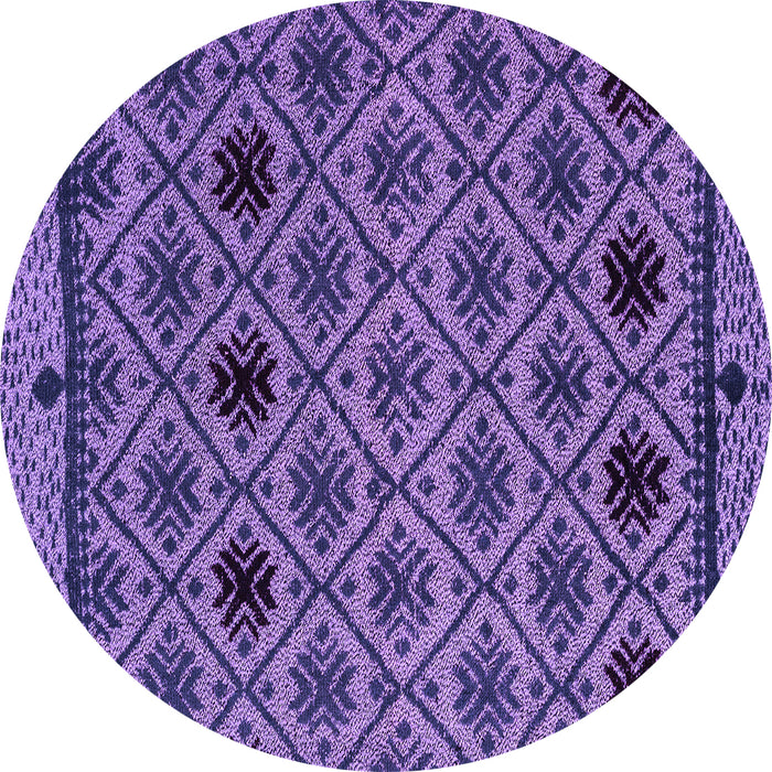 Round Abstract Purple Modern Rug, abs4841pur
