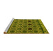 Sideview of Machine Washable Abstract Yellow Modern Rug, wshabs4841yw