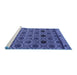 Sideview of Machine Washable Abstract Blue Modern Rug, wshabs4841blu