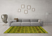 Machine Washable Abstract Yellow Modern Rug in a Living Room, wshabs4841yw