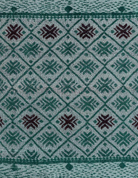 Machine Washable Abstract Deep Teal Green Rug, wshabs4841