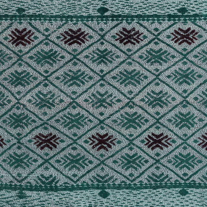 Square Abstract Deep Teal Green Modern Rug, abs4841