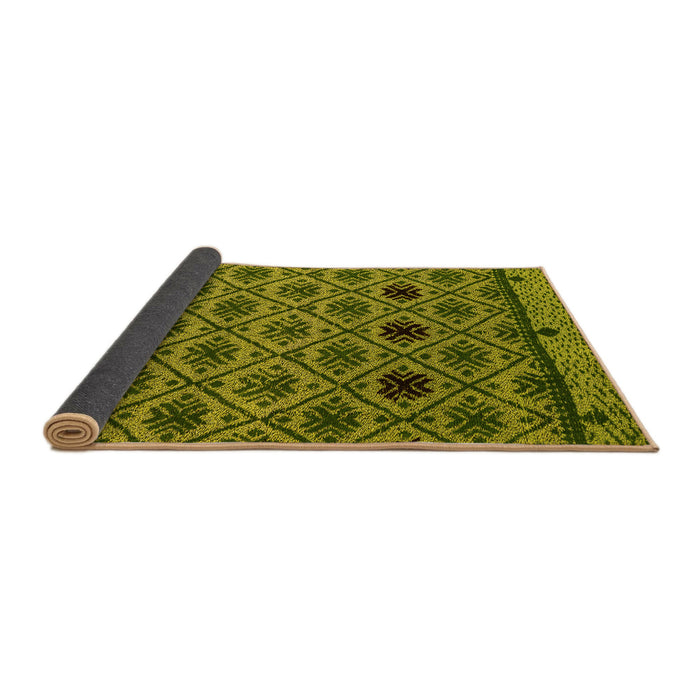 Sideview of Abstract Yellow Modern Rug, abs4841yw