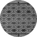 Round Abstract Gray Modern Rug, abs4841gry