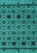 Machine Washable Abstract Turquoise Modern Area Rugs, wshabs4841turq