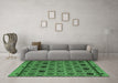 Machine Washable Abstract Emerald Green Modern Area Rugs in a Living Room,, wshabs4841emgrn