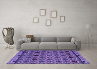 Machine Washable Abstract Purple Modern Rug, wshabs4841pur