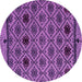 Round Machine Washable Abstract Pink Modern Rug, wshabs4841pnk