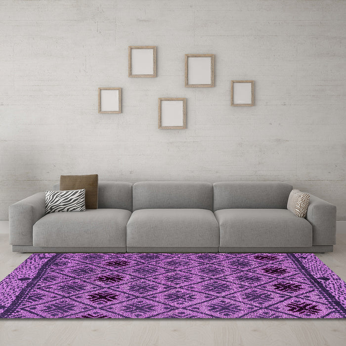 Machine Washable Abstract Pink Modern Rug in a Living Room, wshabs4841pnk